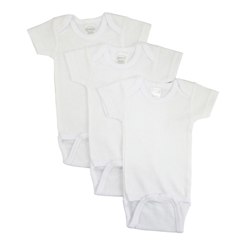 Bambini Girl’s White Short Sleeve One Piece 3 Pack