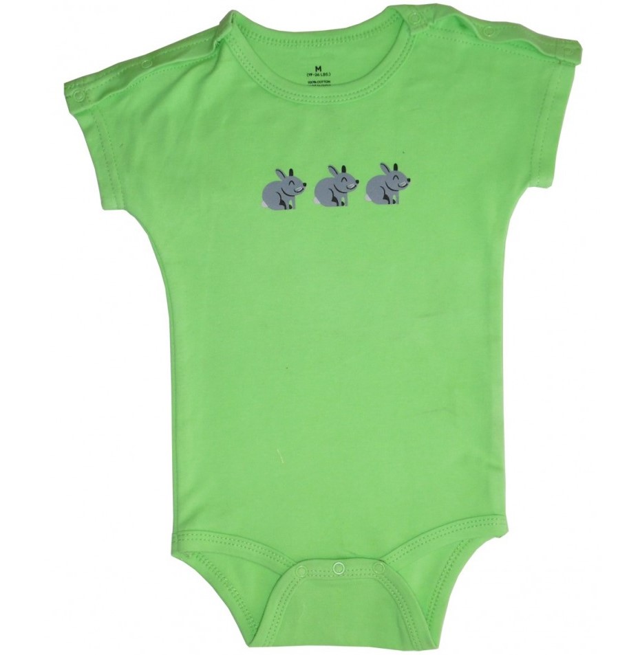 Green One Piece with Shoulder Snaps